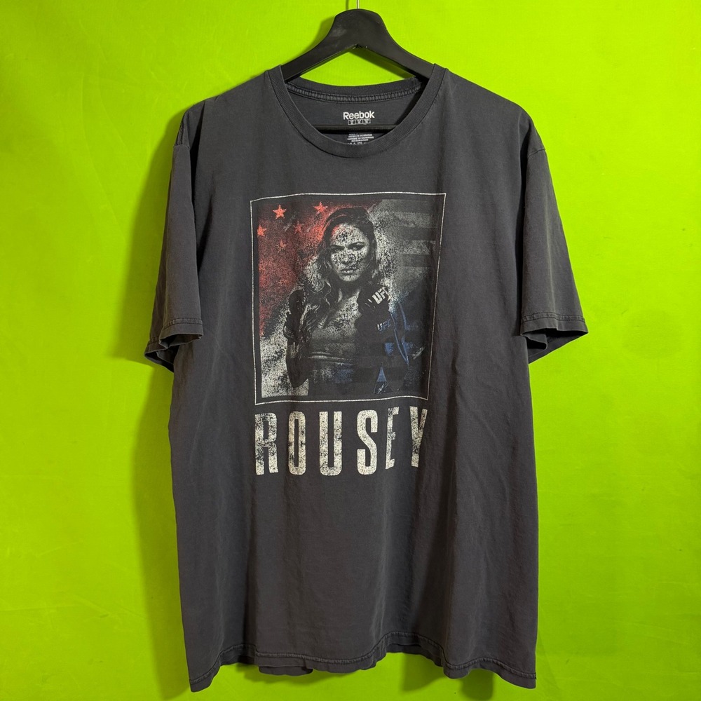 Reebok UFC Ronda Rousey Brasil 190 Sports T-Shirt Mens XL Black MMA Cotton